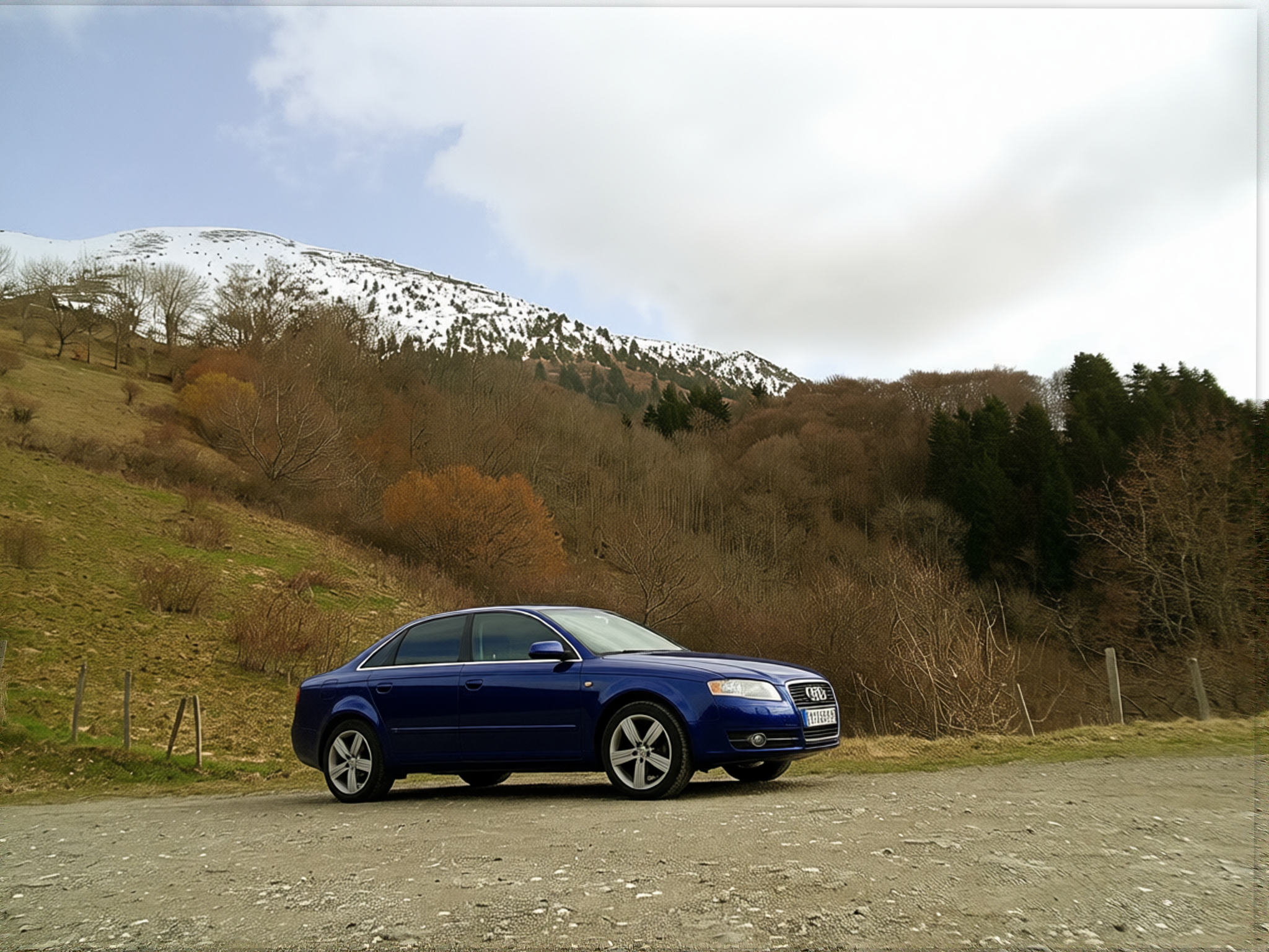 Audi A4 rendered in Deep Navy gloss paint