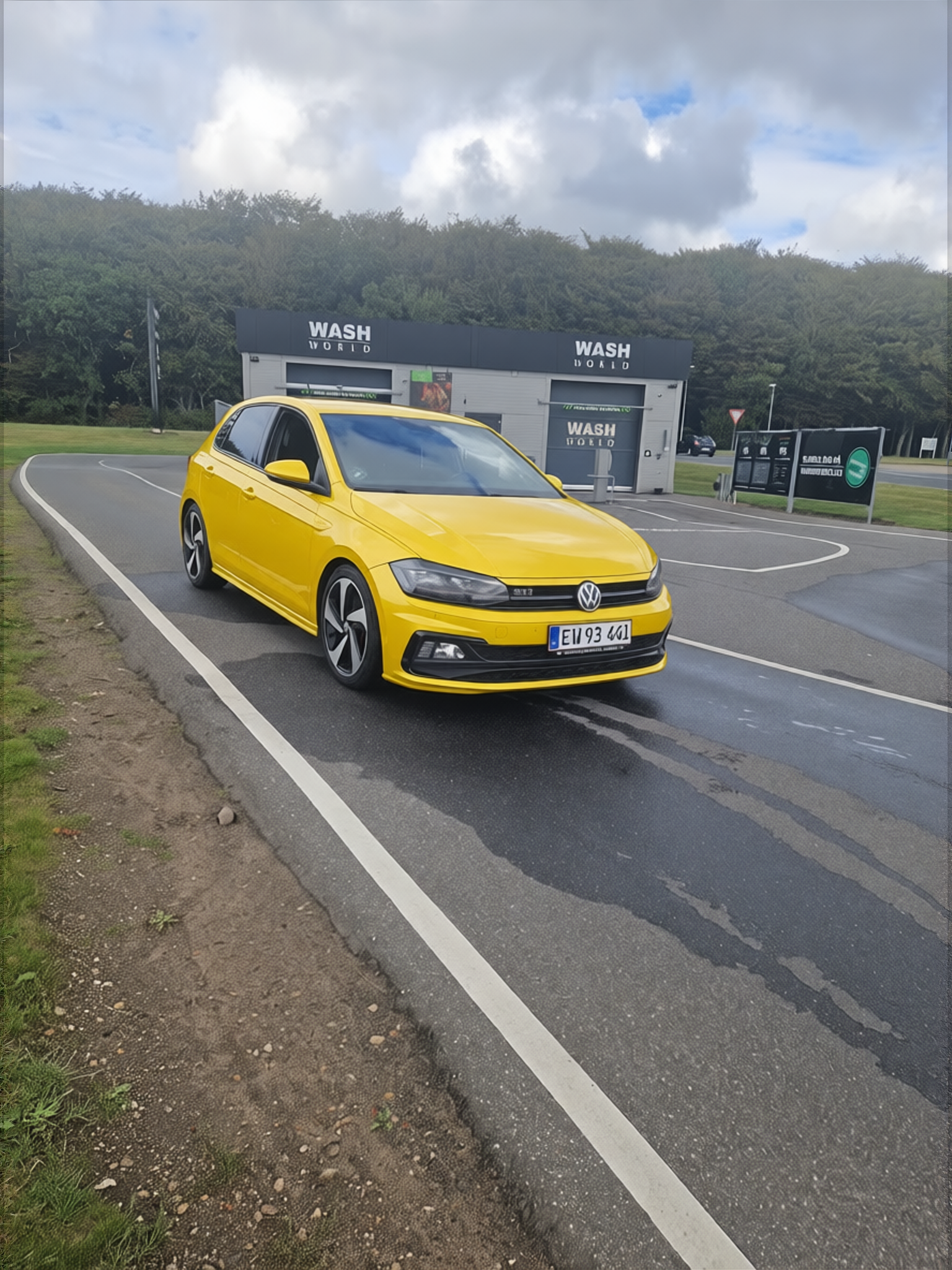 Volkswagen Polo GTI rendered in Racing Yellow gloss paint
