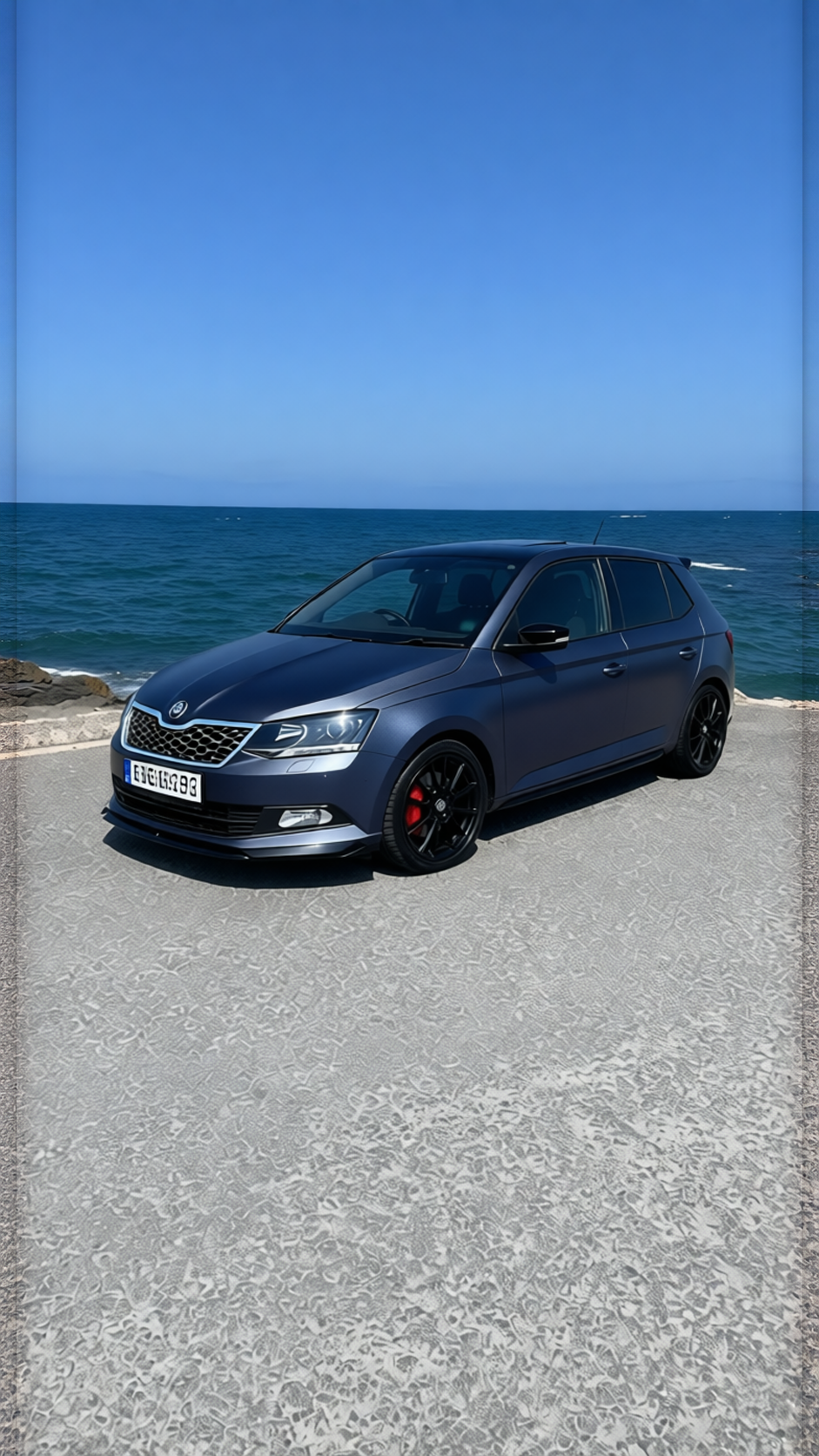 Preview Car 48 rendered in Frozen Satin Metallic Charcoal Blue gloss wrap