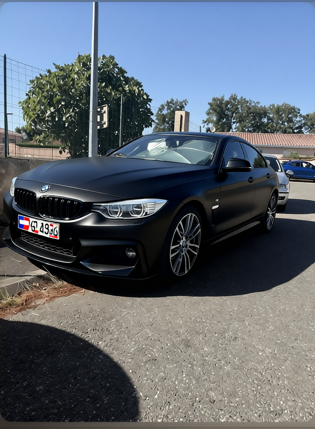 Car rendered in Satin Obsidian Black satin wrap