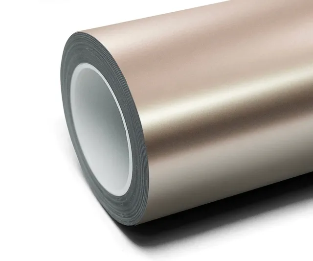 Inozetek Frozen Satin Liquid Metallic Champagne vinyl wrap film texture · Specced