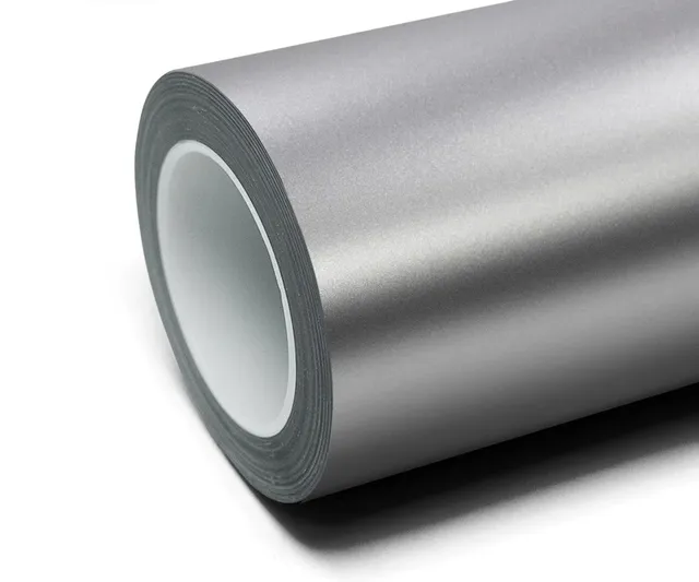Inozetek Frozen Satin Metallic Grey vinyl wrap film texture · Specced