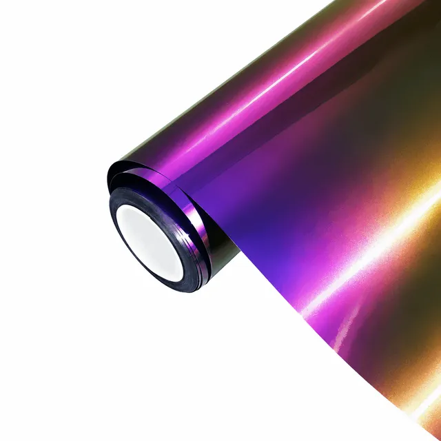 Ravoony Gloss Flowing Phantom Purple Chameleon vinyl wrap film texture · Specced