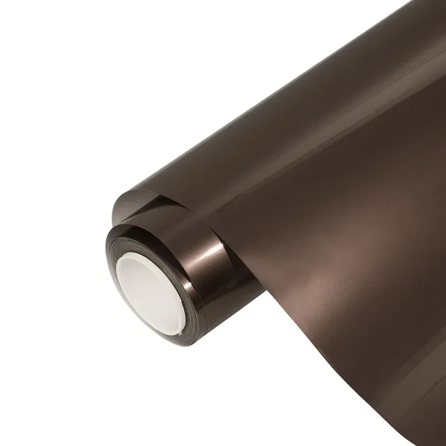Ravoony Gloss Heavy Metallic Brown vinyl wrap film texture · Specced