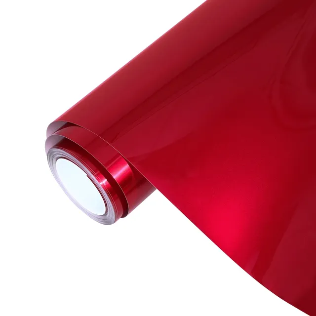 Ravoony Gloss Metallic Vampire Red vinyl wrap film texture · Specced
