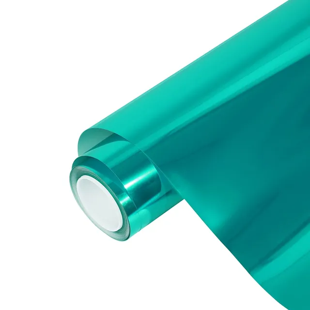 Ravoony Glossy Chrome Mint Green vinyl wrap film texture · Specced