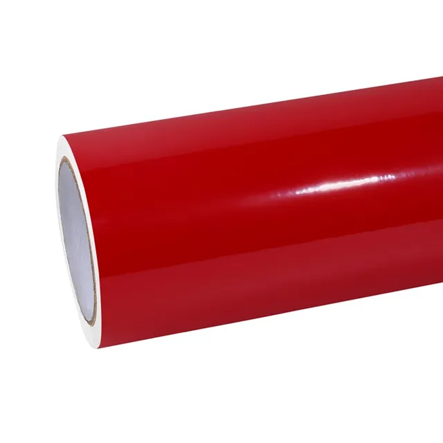 Ravoony Glossy Crystal Carmine Red vinyl wrap film texture · Specced