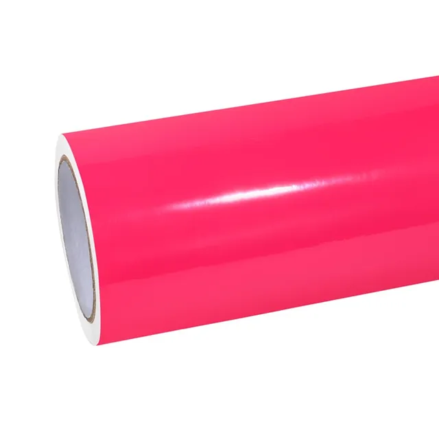 Ravoony Glossy Fluorescent Pink vinyl wrap film texture · Specced