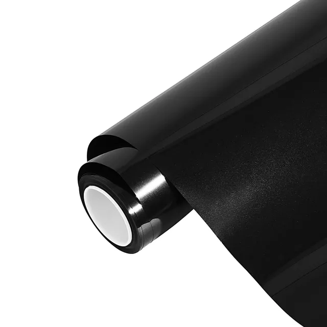 Ravoony Glossy Graphite Black vinyl wrap film texture · Specced