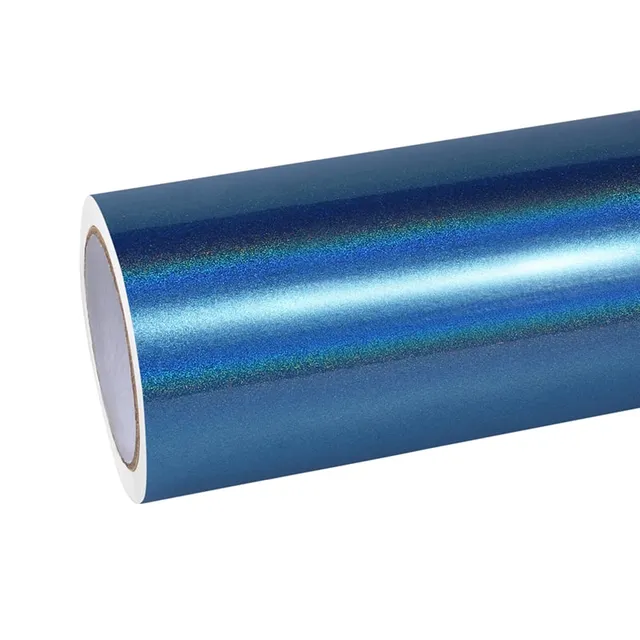 Ravoony Glossy Laser Blue vinyl wrap film texture · Specced