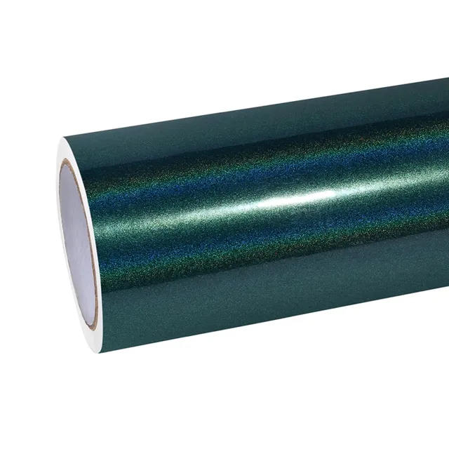 Ravoony Glossy Laser Green vinyl wrap film texture · Specced