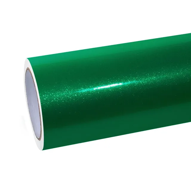 Ravoony Glossy Metal Flame Green vinyl wrap film texture · Specced