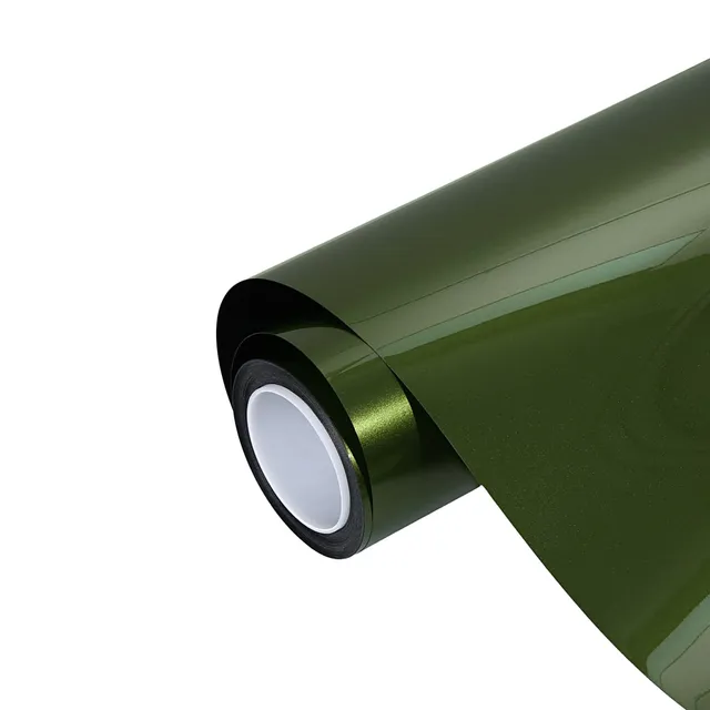 Ravoony Glossy Metallic Mamba Green vinyl wrap film texture · Specced