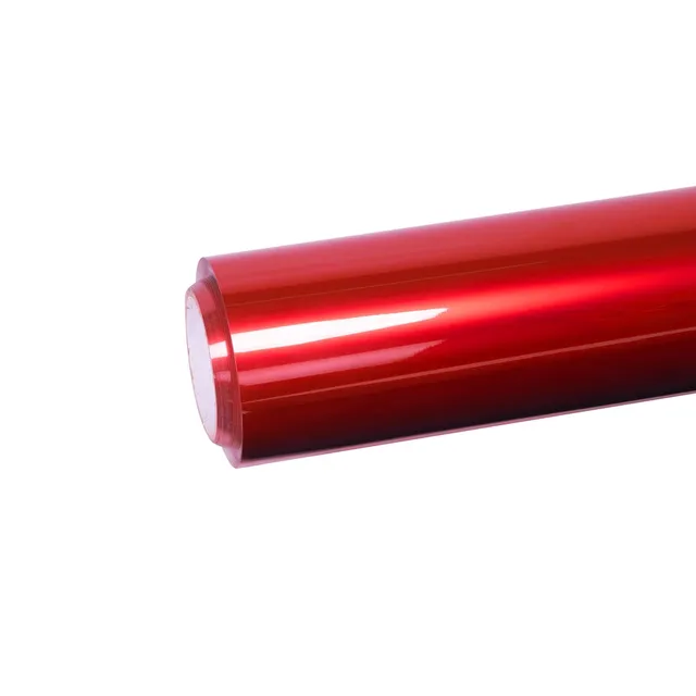 Ravoony Glossy Metallic Paint Fire Red vinyl wrap film texture · Specced
