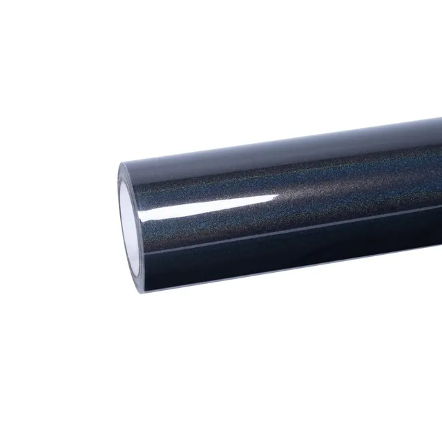 Ravoony Glossy Rainbow Laser Black vinyl wrap film texture · Specced