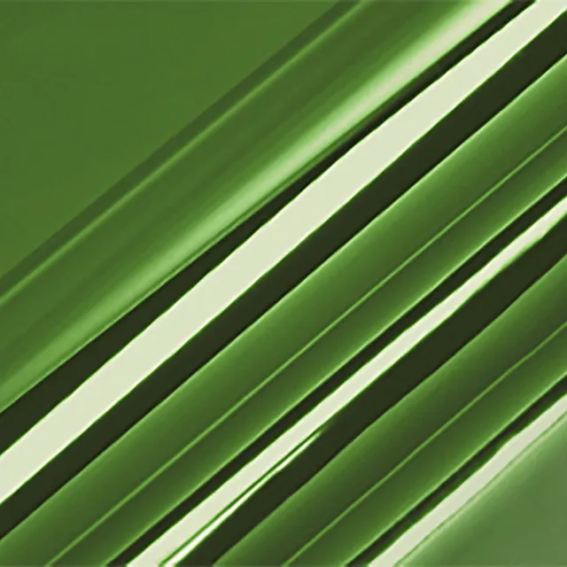HEXIS Gloss Chrome Lime Green vinyl wrap film texture · Specced