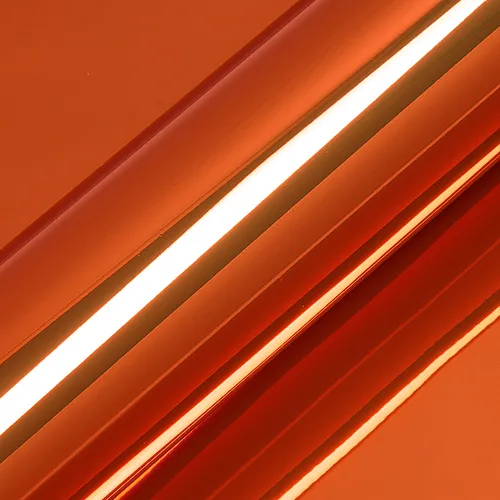 HEXIS Gloss Chrome Orange vinyl wrap film texture · Specced