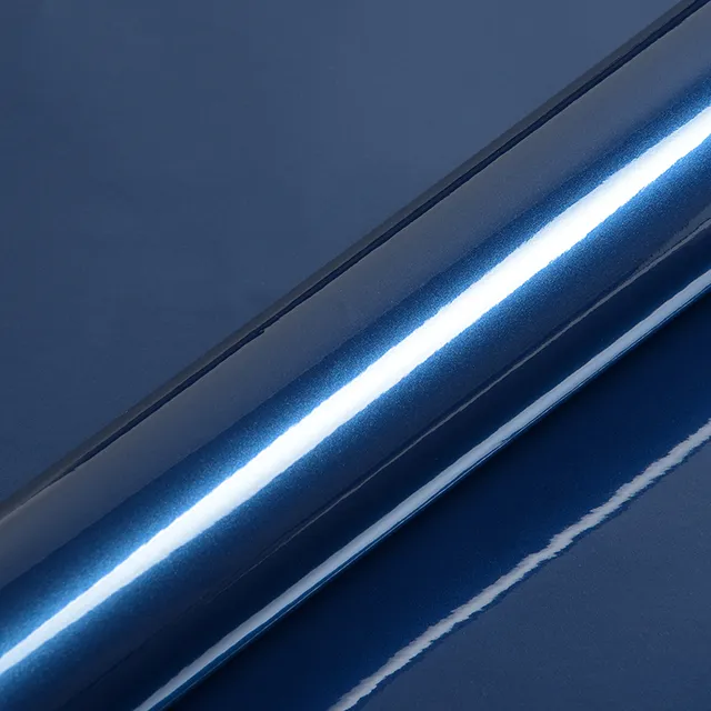 HEXIS Gloss Firmament Blue vinyl wrap film texture · Specced
