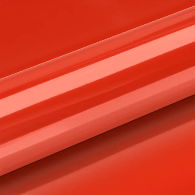 HEXIS Gloss Fluorescent Red vinyl wrap film texture · Specced