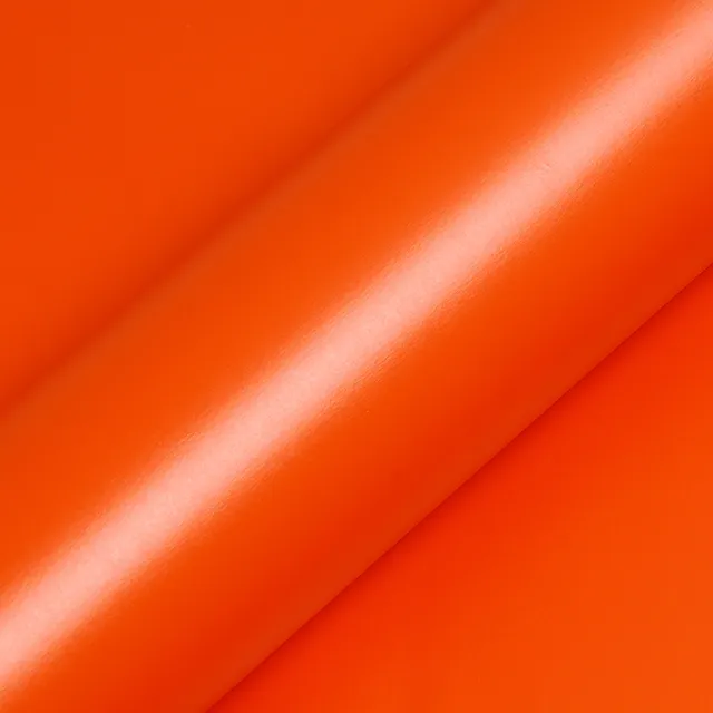 HEXIS Matte Mandarin Red vinyl wrap film texture · Specced