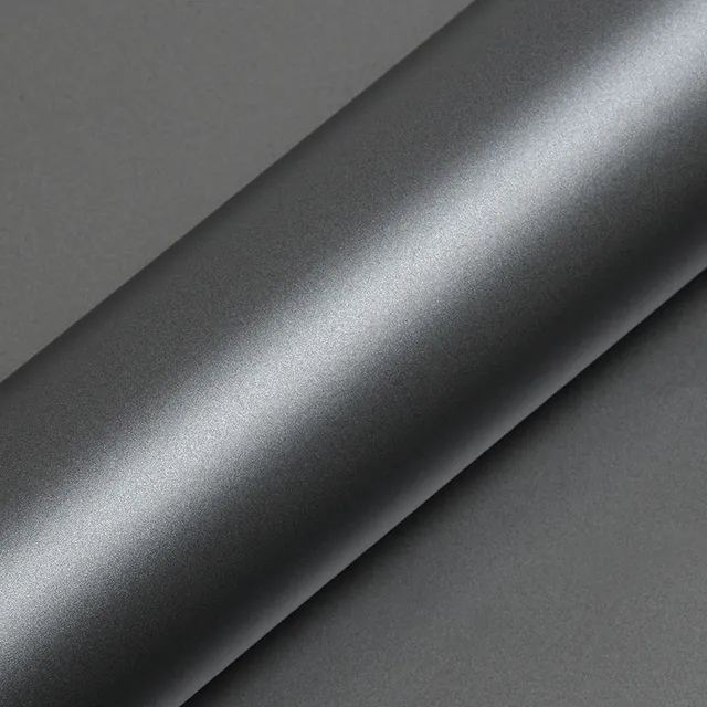 HEXIS Satin Argentic Grey vinyl wrap film texture · Specced
