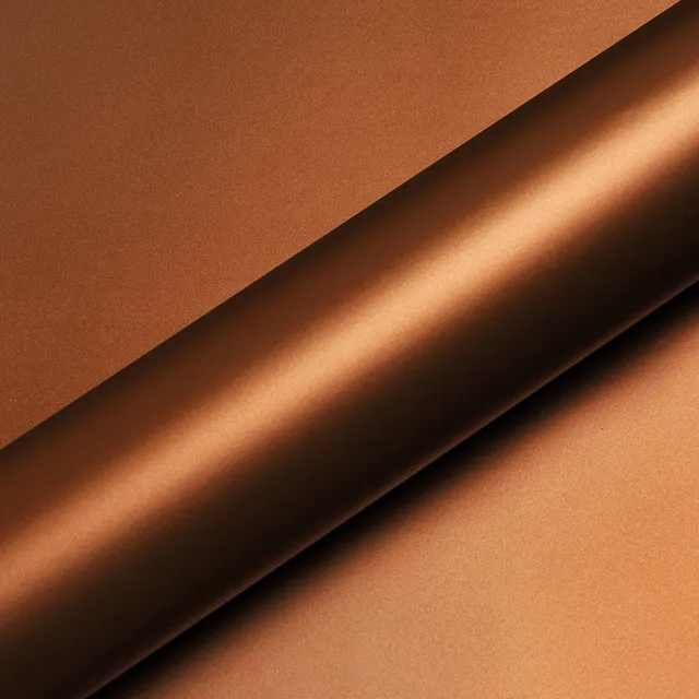 HEXIS Satin Canyon Copper Metallic vinyl wrap film texture · Specced