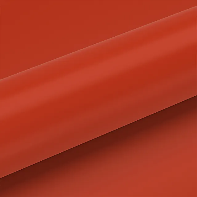 HEXIS Satin Fluorescent Red vinyl wrap film texture · Specced