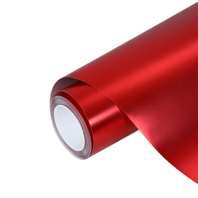 Ravoony Matte Chrome Red vinyl wrap film texture · Specced