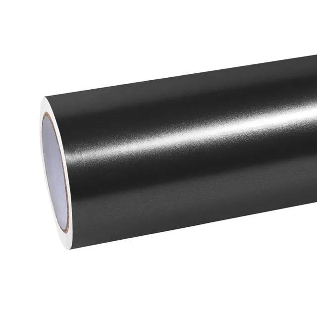 Ravoony Matte Metallic Graphite Black vinyl wrap film texture · Specced