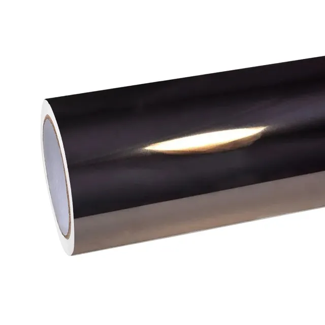 Ravoony Super Gloss Chrome Black vinyl wrap film texture · Specced