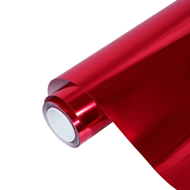Ravoony Super Gloss Chrome Red vinyl wrap film texture · Specced