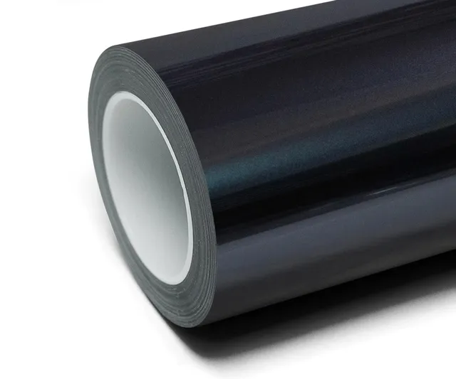 Inozetek Super Gloss Metallic Charcoal Blue vinyl wrap film texture · Specced