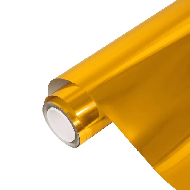 Ravoony Yellow Gold Chrome vinyl wrap film texture · Specced